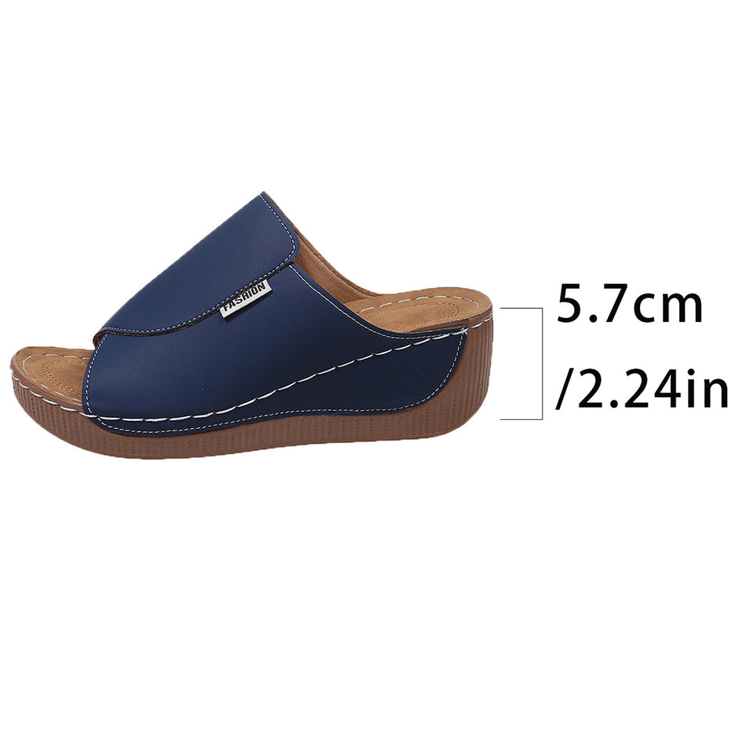 Damen komfortable Wedge-Pantoletten mit elegantem Obermaterial R&B