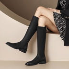Damen Elegante Reiterstiefel mit seitlichem Reißverschluss und komfortabeler Sohle