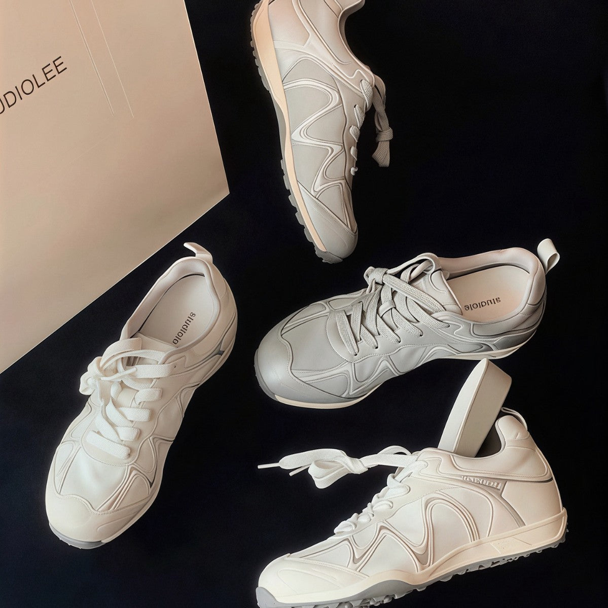 Damen sportliche Laufschuhe mit atmungsaktiver Mesh-Oberfläche und dämpfender Sohle R&B