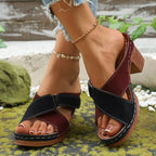 Damen Wedge-Pantoletten mit verstellbarem Riemendesign und konturiertem Fußbett R&B