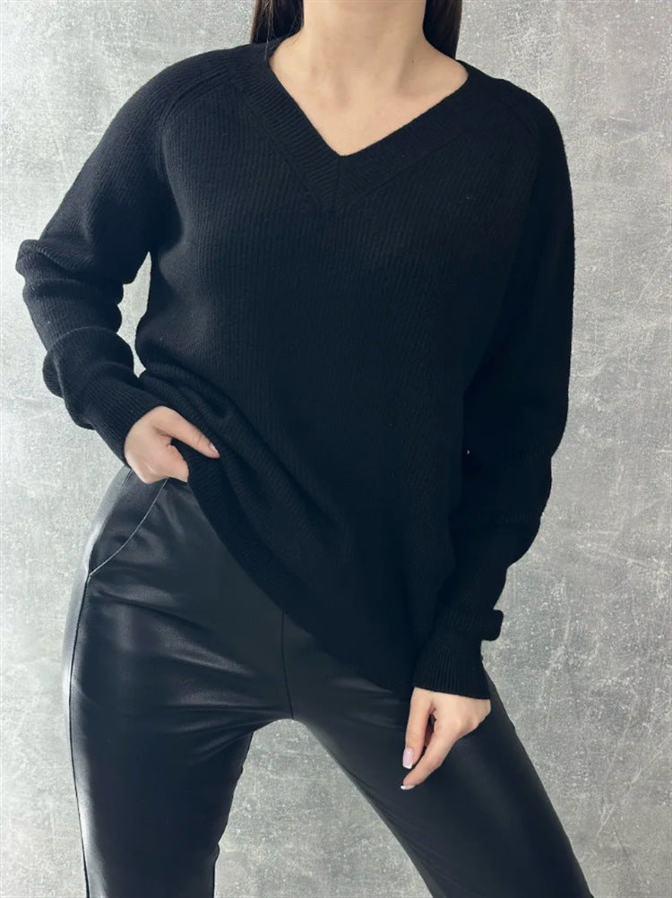 Damen V-Ausschnitt Pullover R&B