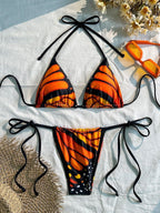 Damen Triangel-Bikini mit lR&Bhaftem Schmetterlingsdesign R&B