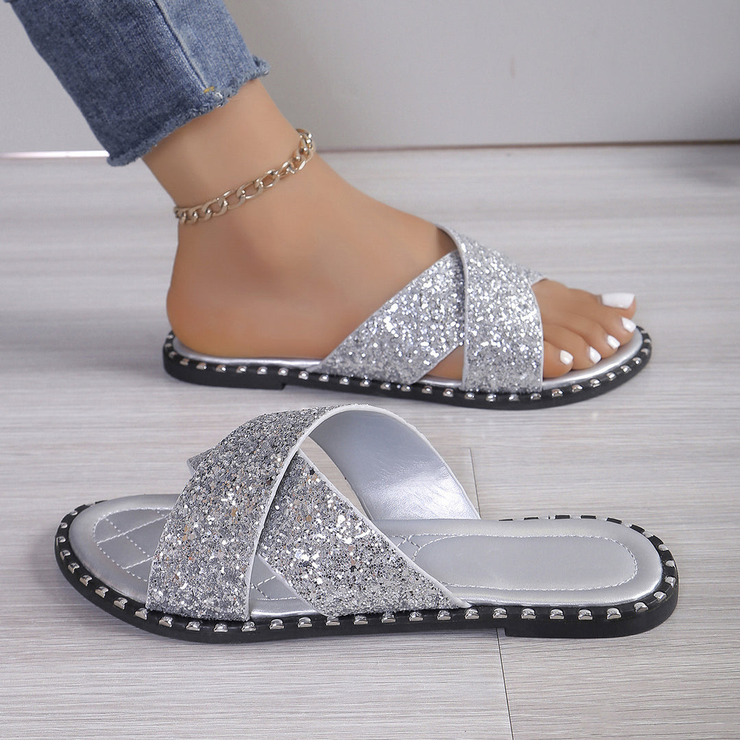 Damen Glamouröse Glitzersandalen R&B