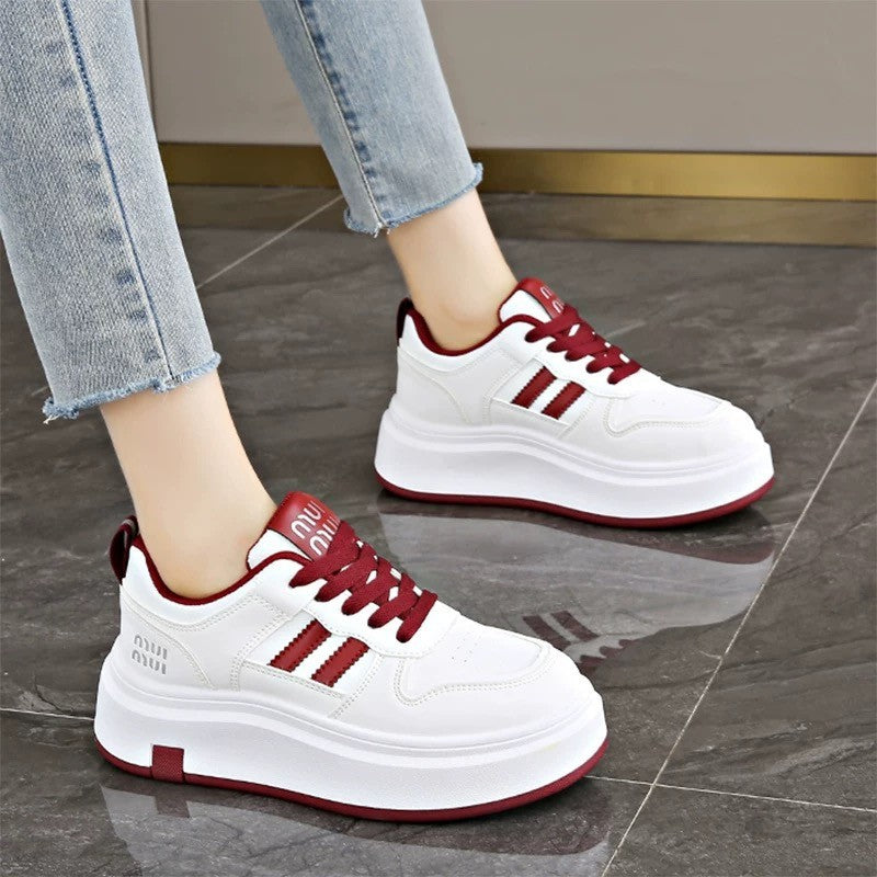 Damen Trendige Plateau-Sneaker mit weicher Polsterung und rutschfester Sohle R&B