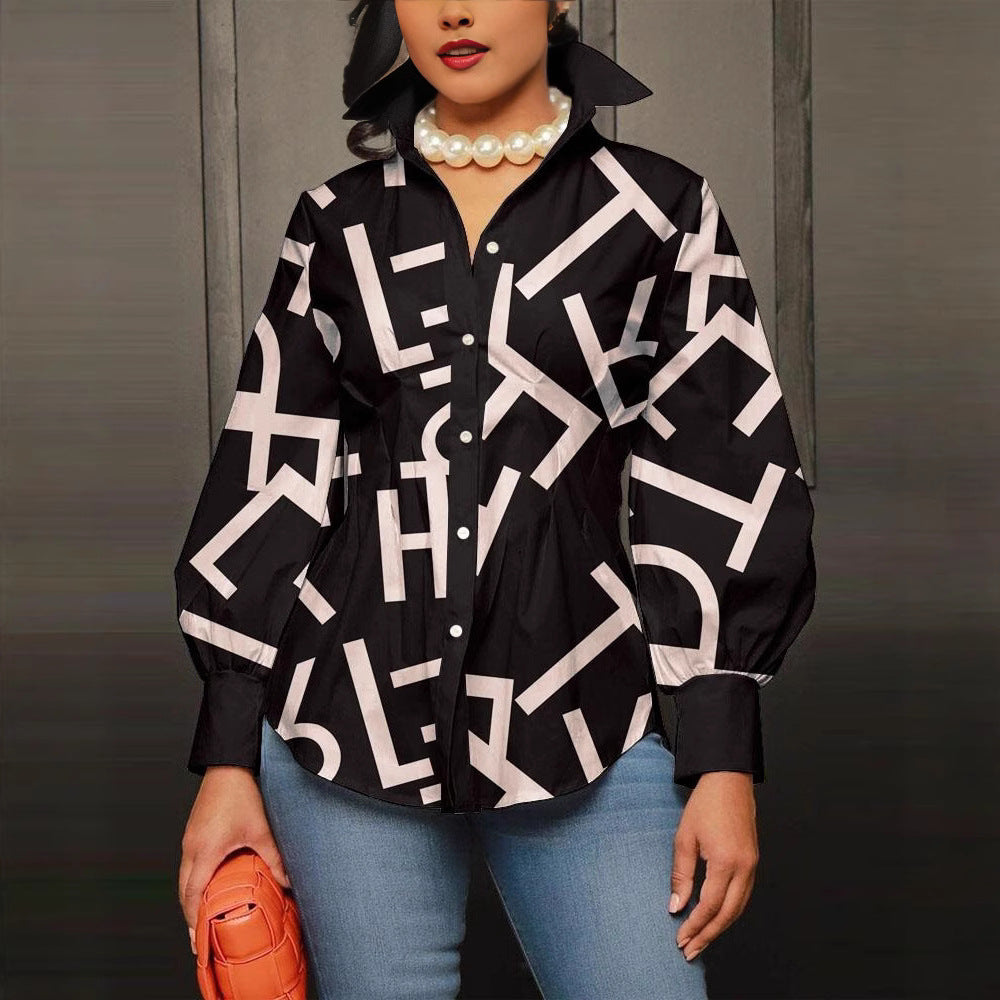 Damen modische Bluse mit geometrischem Design R&B