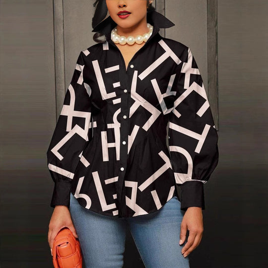 Damen modische Bluse mit geometrischem Design R&B