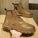 Damen Robuste Lederboots mit rutschfester Gummisohle und dämpfendem Innenfutter R&B