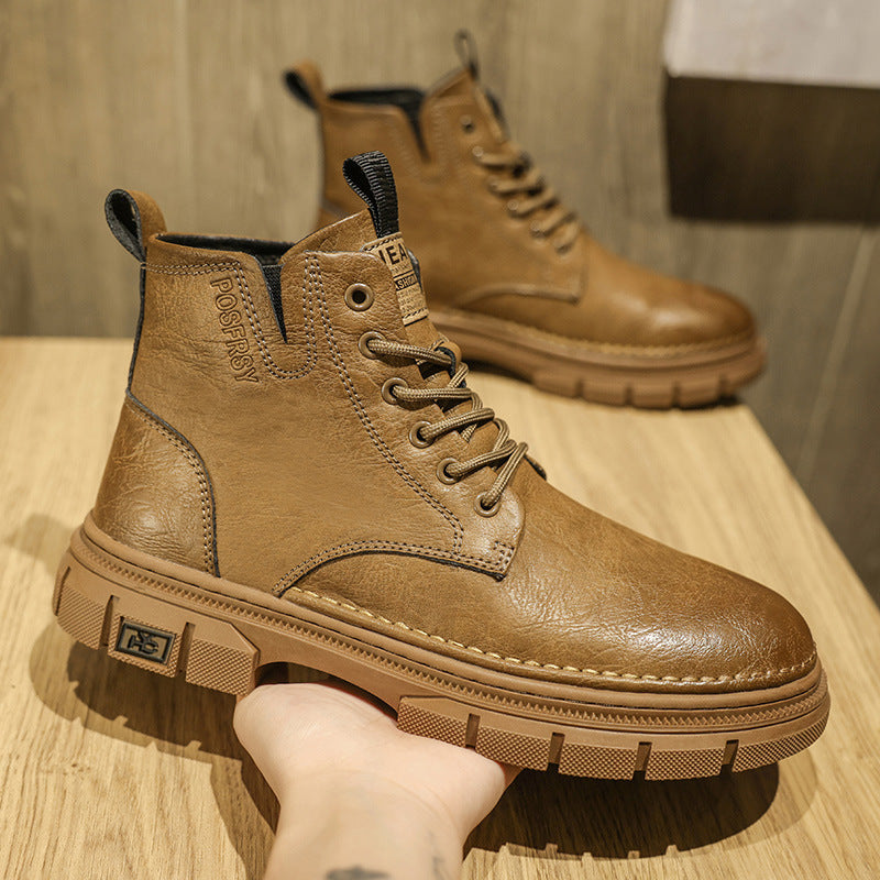 Damen Robuste Lederstiefeletten mit rutschfester Sohle und modischem Design R&B