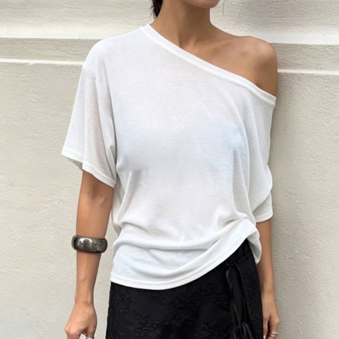Damen lässiges Oversize-T-Shirt aus weichem Jersey R&B