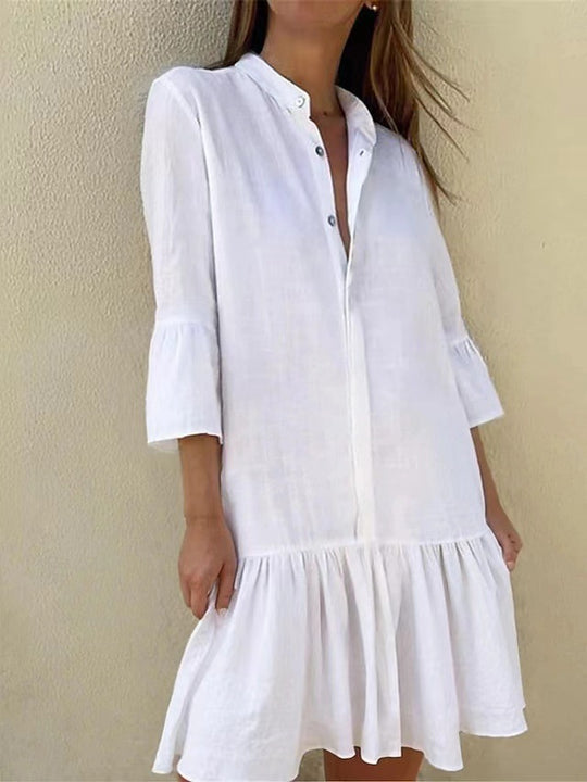 Damen Hemdkleid mit Rüschen R&B