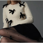 Damen Strickpullover mit verspielten Schleifendetails R&B