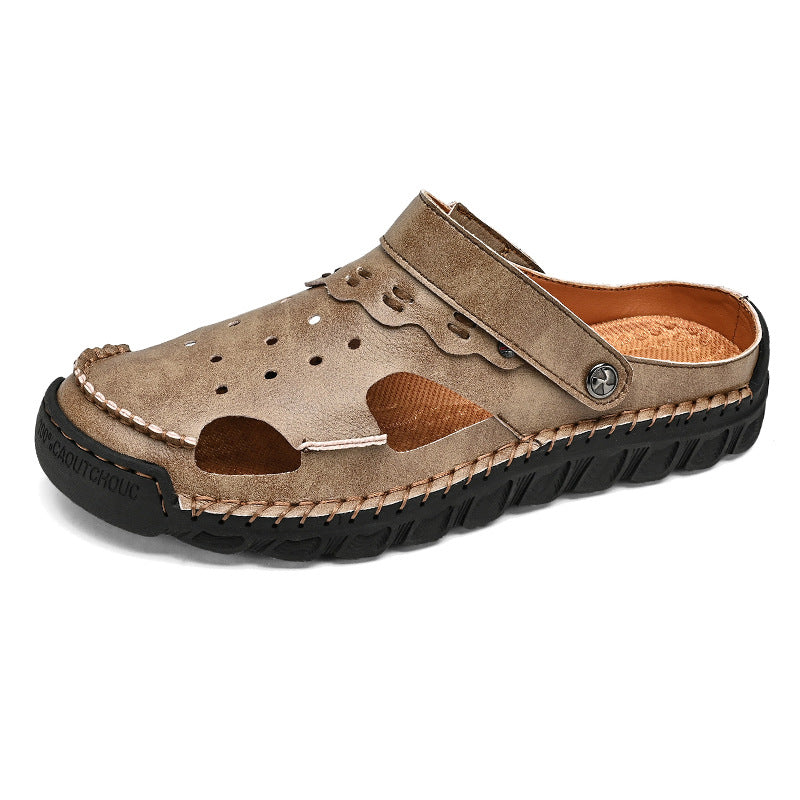 Damen Sommerliche offene Ledersandalen mit atmungsaktiver Oberstruktur R&B