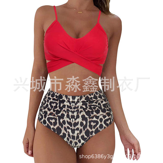 Damen Crop-Top Bikini-Set mit geflochtenem Design R&B