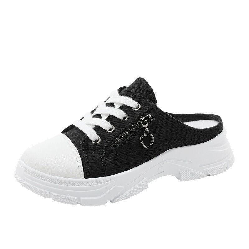 Damen Slip-On Sneakers mit modischem Reißverschluss und bequemem Fußbett R&B