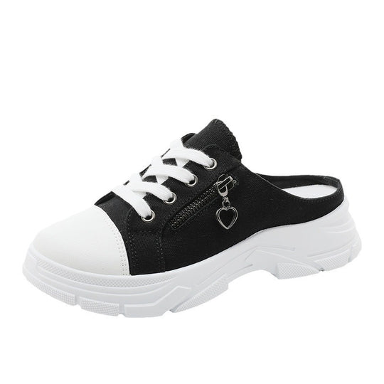 Damen Slip-On Sneakers mit modischem Reißverschluss und bequemem Fußbett R&B