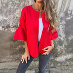 Damen Modische Strickjacke mit weitem Ärmel R&B