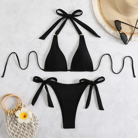 Damen Triangel-Bikini mit verstellbaren Bindebändern R&B