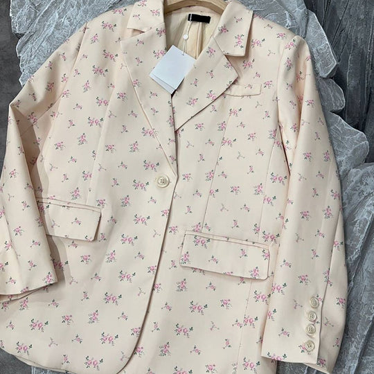 Damen eleganter Blazer-Kleid mit floralen Akzenten R&B