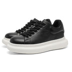 Damen Komfortable Leder Sneakers mit dicker Sohle R&B