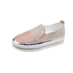 Damen Slip-On Schuhe mit funkelndem Strass und komfortablem Plateau R&B
