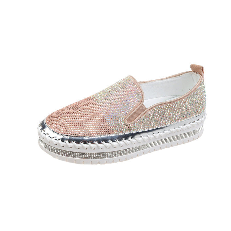 Damen Slip-On Schuhe mit funkelndem Strass und komfortablem Plateau R&B