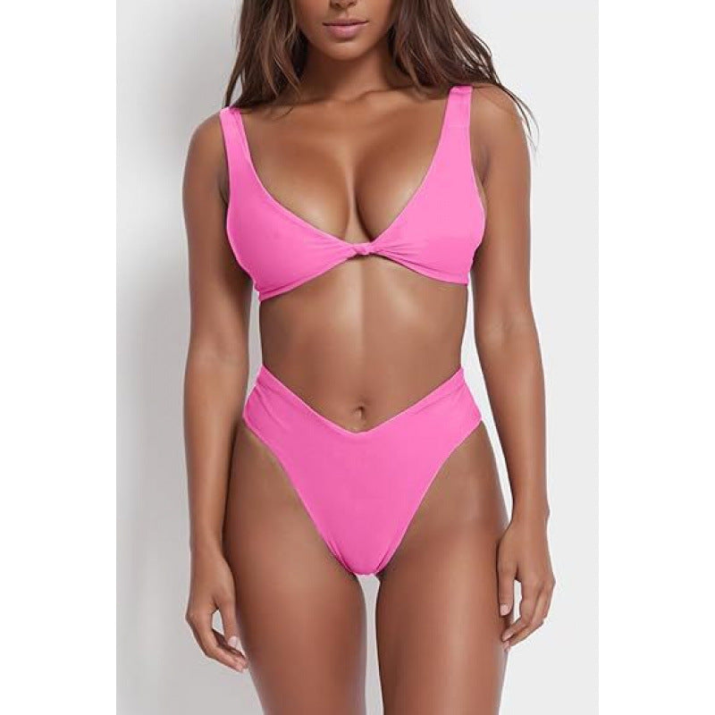 Damen Hochtaillierter Bikini mit verstellbaren Trägern R&B