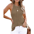 Damen ärmelloses Stricktop mit Struktur R&B