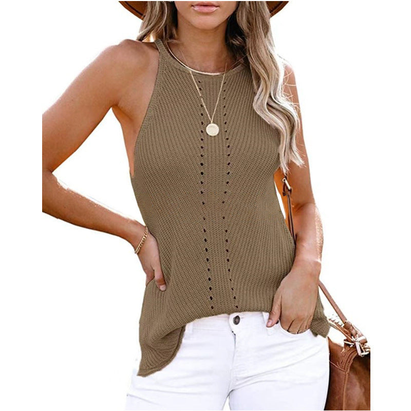 Damen ärmelloses Stricktop mit Struktur R&B