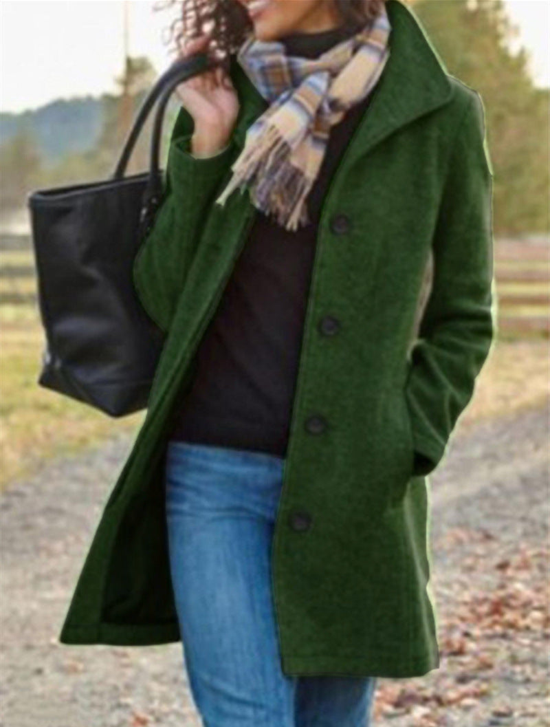 Damen eleganter Wollmantel R&B