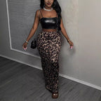 Damen Maxirock mit elegantem Tiermuster und hohem Schlitz R&B
