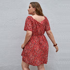 Damen Blütensommerkleid mit V-Ausschnitt und lockeren Ärmeln R&B
