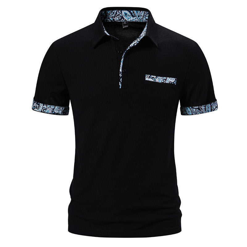 Herren Poloshirt mit kontrastierendem Kragen und praktischer Brusttasche