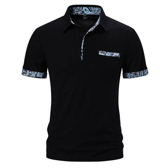 Herren Poloshirt mit kontrastierendem Kragen und praktischer Brusttasche R&B