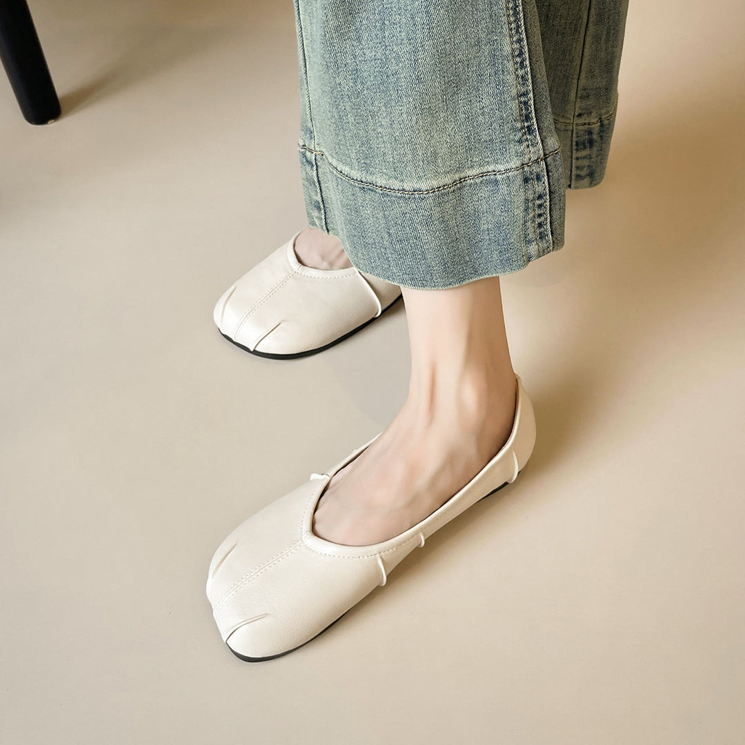 Damen Ballerinas mit einzigartigem Faltendesign R&B