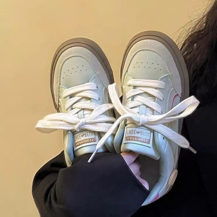 Damen modische Sneakers mit dickem Plateau und atmungsaktivem Obermaterial R&B