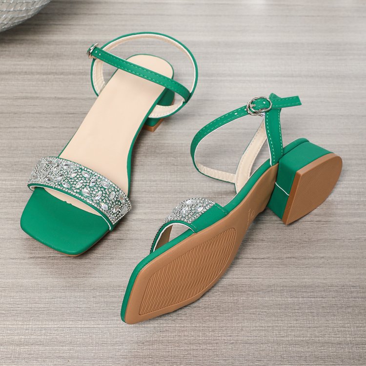 Damen elegant verzierte Blockabsatzsandalen R&B