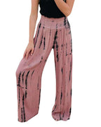 Damen Palazzo-Hose mit dehnbarem Taillenbund und modernem Streifenmuster R&B
