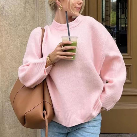 Damen Pullover mit lässigem Schnitt und voluminösen Ärmeln R&B