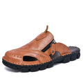 Herren Bequeme Leder-Sandalen mit praktischem Reißverschluss R&B