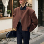 Damen Oversized Wolljacke mit hohem Kragen und modernem Schnitt R&B