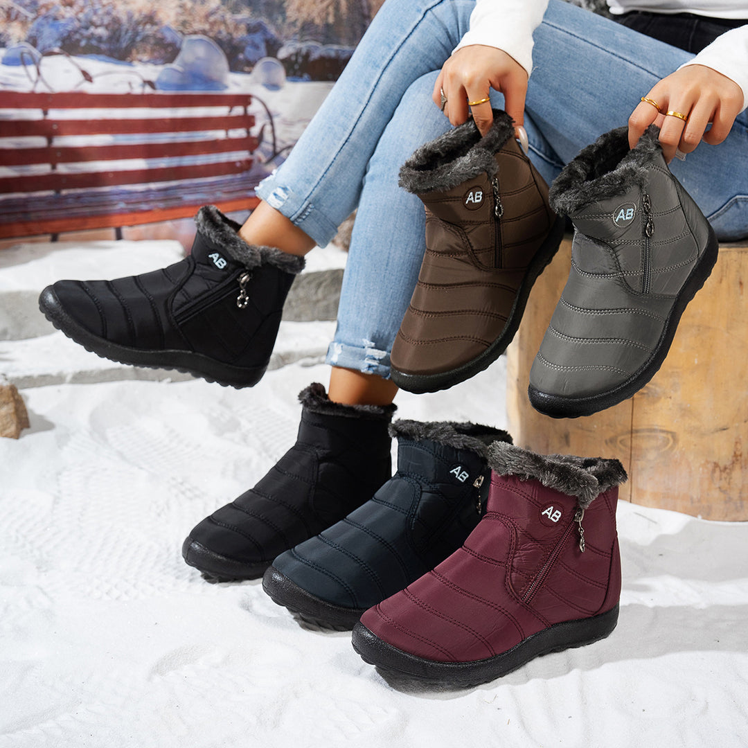 Damen Winterstiefel mit praktischem Reißverschluss und kuscheligem Innenfutter R&B
