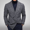 Herren modischer doppelreihiger Blazer mit feinem Strukturdesign R&B
