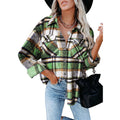 Damen Karierte Overshirt Jacke R&B