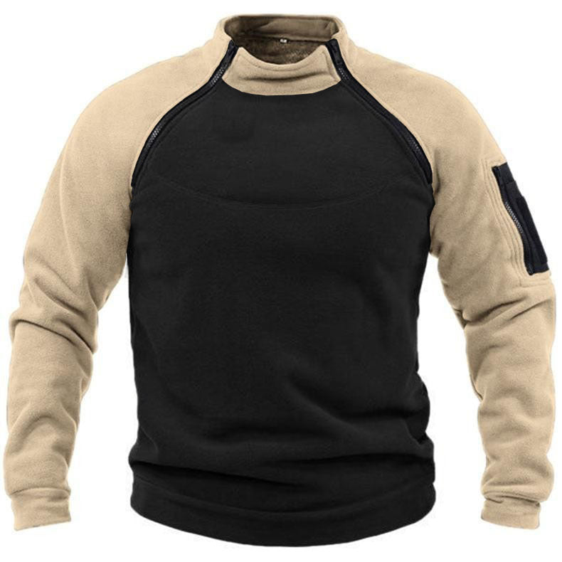 Herren funktioneller Fleece-Pullover mit hohem Kragen R&B