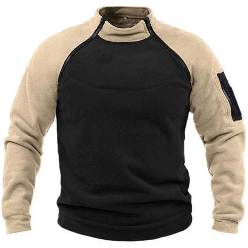 Herren funktioneller Fleece-Pullover mit hohem Kragen R&B