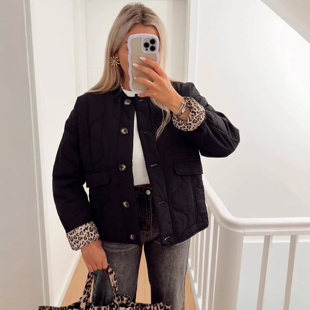 Damen gesteppte Übergangsjacke mit praktischen Knopfdetails und modischen Taschen R&B