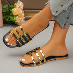 Damen Glamouröse Riemchen-Sandalen mit goldenen Akzenten R&B