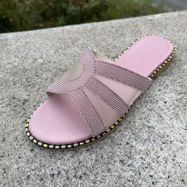 Damen elegante Riemchensandalen mit dekorativen Textilriemen R&B