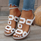Damen Clogs mit modischer Applikation und stabiler Absatzhöhe R&B
