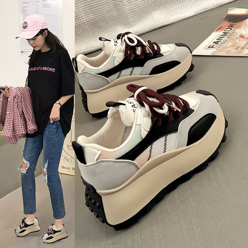 Damen Überdimensionale Plateau Sneakers mit stilvollem Farbverlauf und rutschfester Sohle R&B